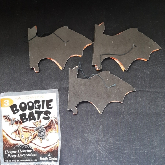 Rare vintage beistle boogie bats complete set hanging halloween decorations - Picture 8 of 8